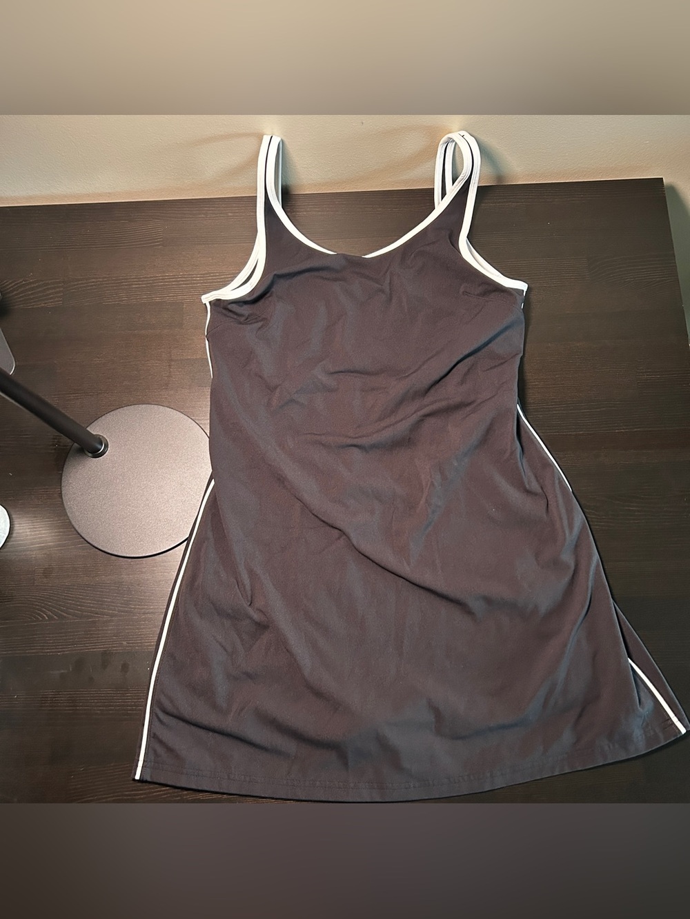 Lululemon Scoop-Neck Cutout Tennis Dress -- Black/white (size large)